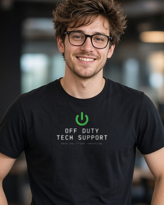 Off Duty Tech Support Shirt, Have You Tried Rebooting, Funny IT Tee, Programmer Gift, Nerd T-Shirt