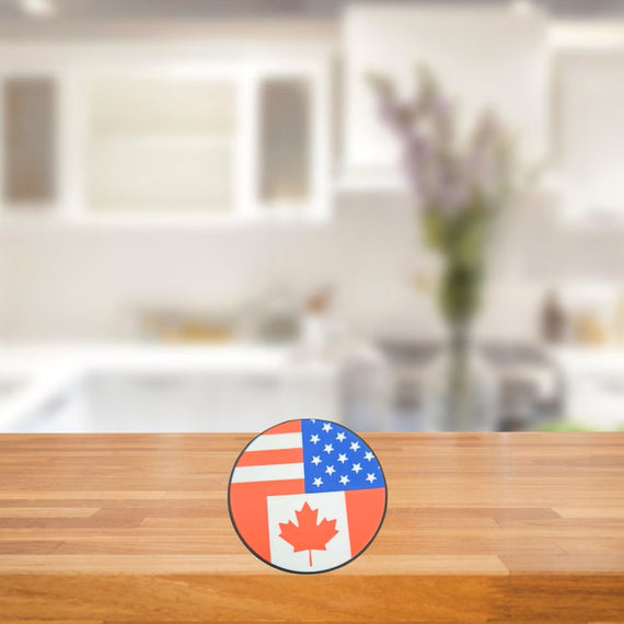 US and Canada Flag Coaster - Set of 4!