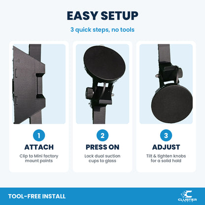 Starlink Mini suction cup mount, black - how to install in 3 tool-free steps