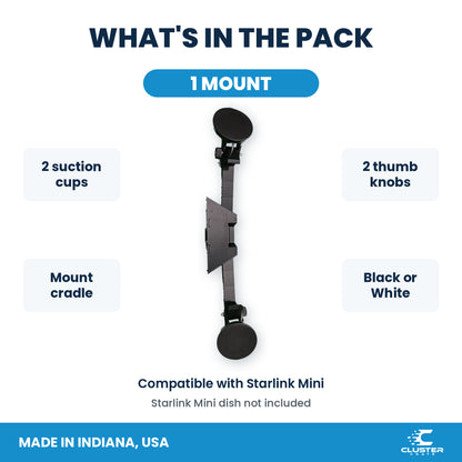 Starlink Mini suction cup mount, black - what's included