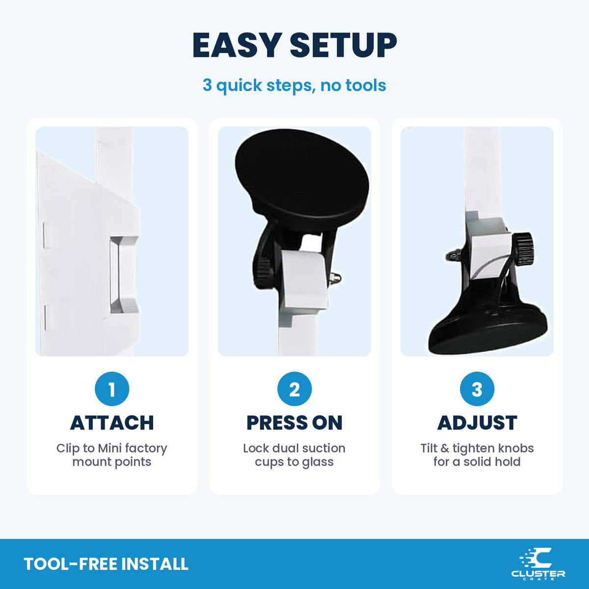 Starlink Mini suction cup mount, white - how to install in 3 tool-free steps
