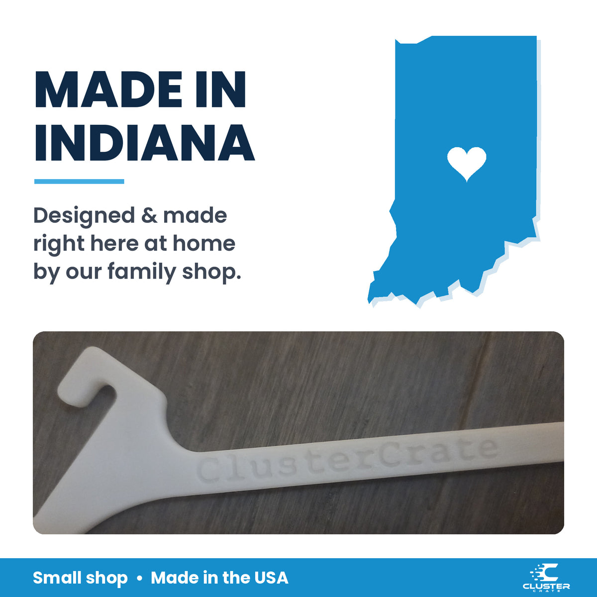Angled spool mount for IKEA SKADIS pegboard, white - made in Indiana, USA by ClusterCrate, a small family shop